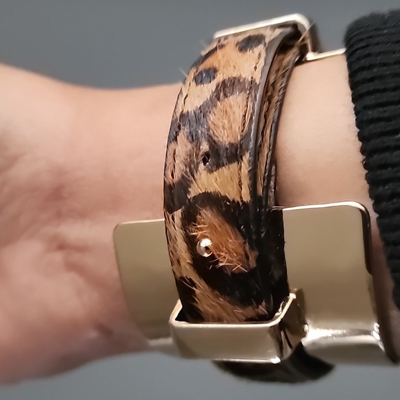 ZARA Gold and Brown Leopard Print Women's Bracelet - Picture 7 of 14